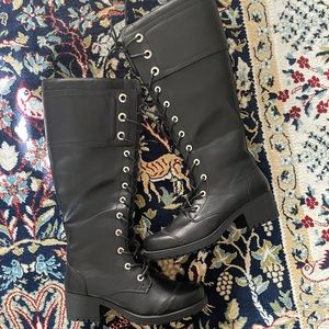 Knee high combat boots